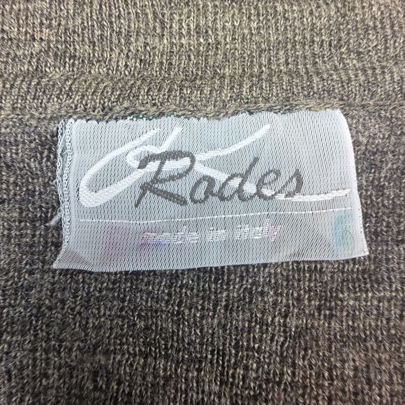 Vintage Rodes Sweater Men Green 90s Grunge Grandpa Retro Knit Cozy Cabin Italian - Picture 3 of 7